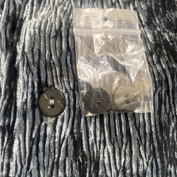 Soft Surroundings Maxime Button Front Velvet/Velour Crinkle Shirt Dress Size L - Picture 13 of 13